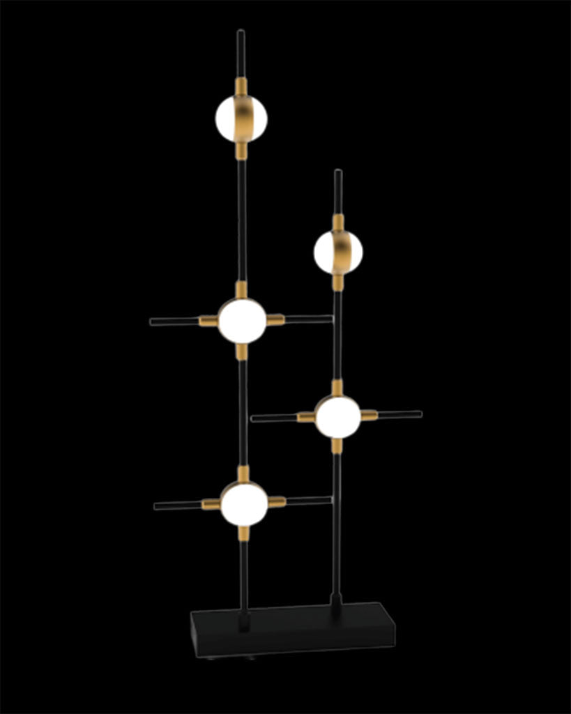 Molecular 5Lt Table Black With Gold Model D molecular table-lights Bedroom Lounge Kitchen Hallway MT18001067-5DGB illuminati light