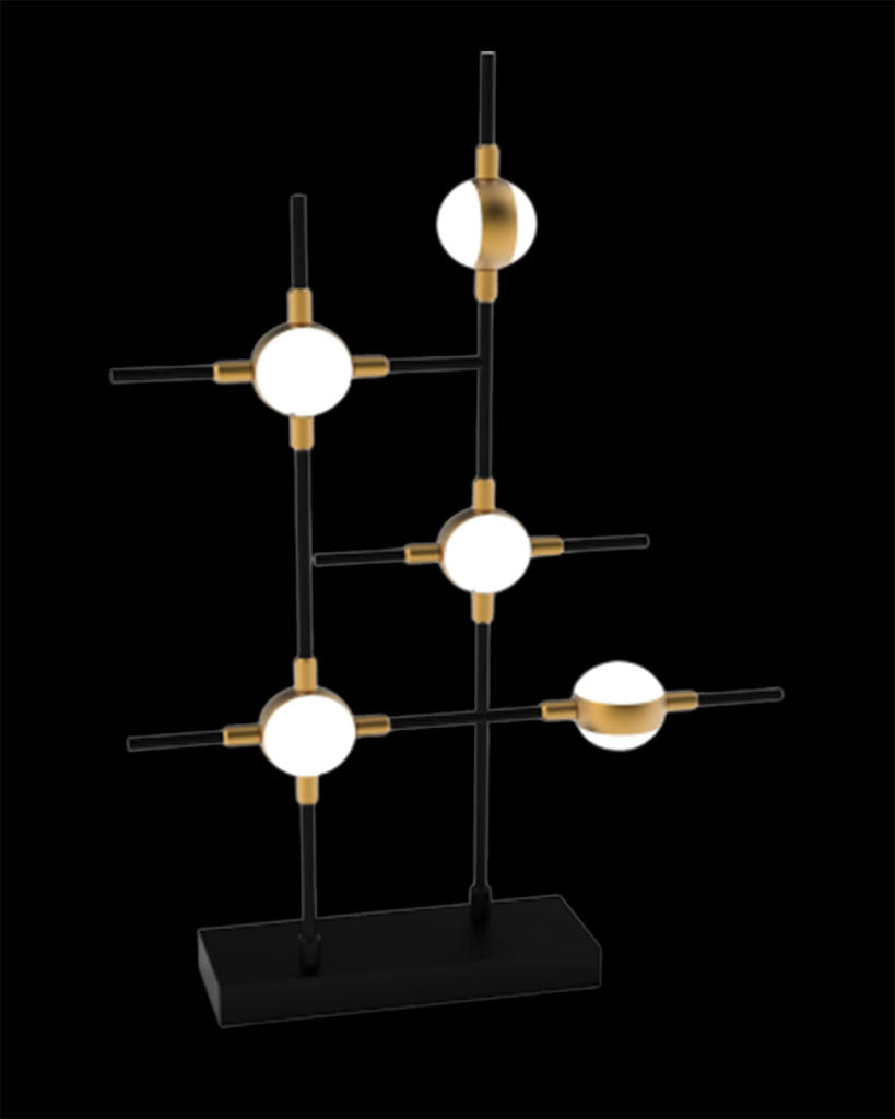 Molecular 5Lt Table Black With Gold Model B molecular  table-lights  Bedroom  Lounge  Kitchen  Hallway MT18001067-5BBG illuminati light