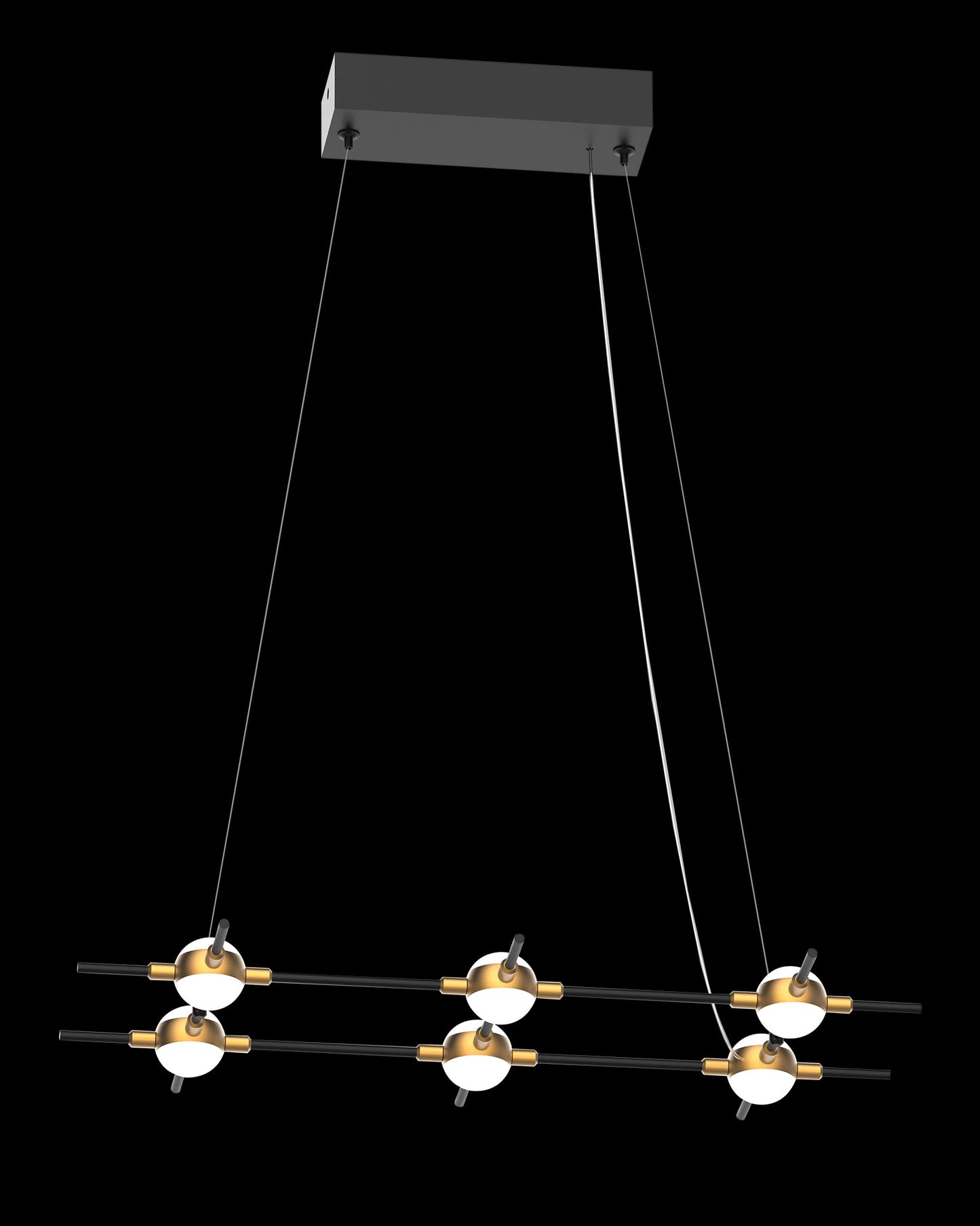 Molecular 6Lt Pendant Black With Gold Model A molecular ceiling-pendant-lights Bedroom Lounge Kitchen Hallway MD18001067-6ABG illuminati light