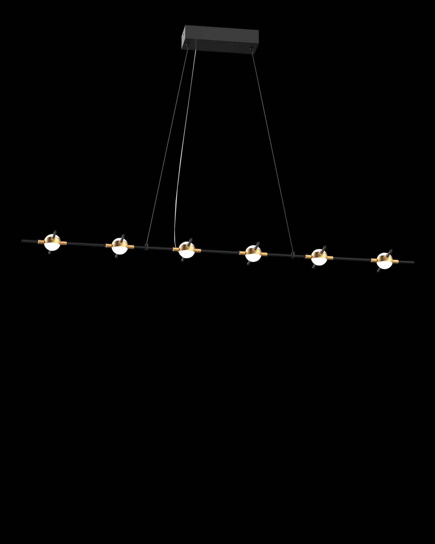 Molecular 6Lt Pendant Black With Gold Model C Illuminati Light