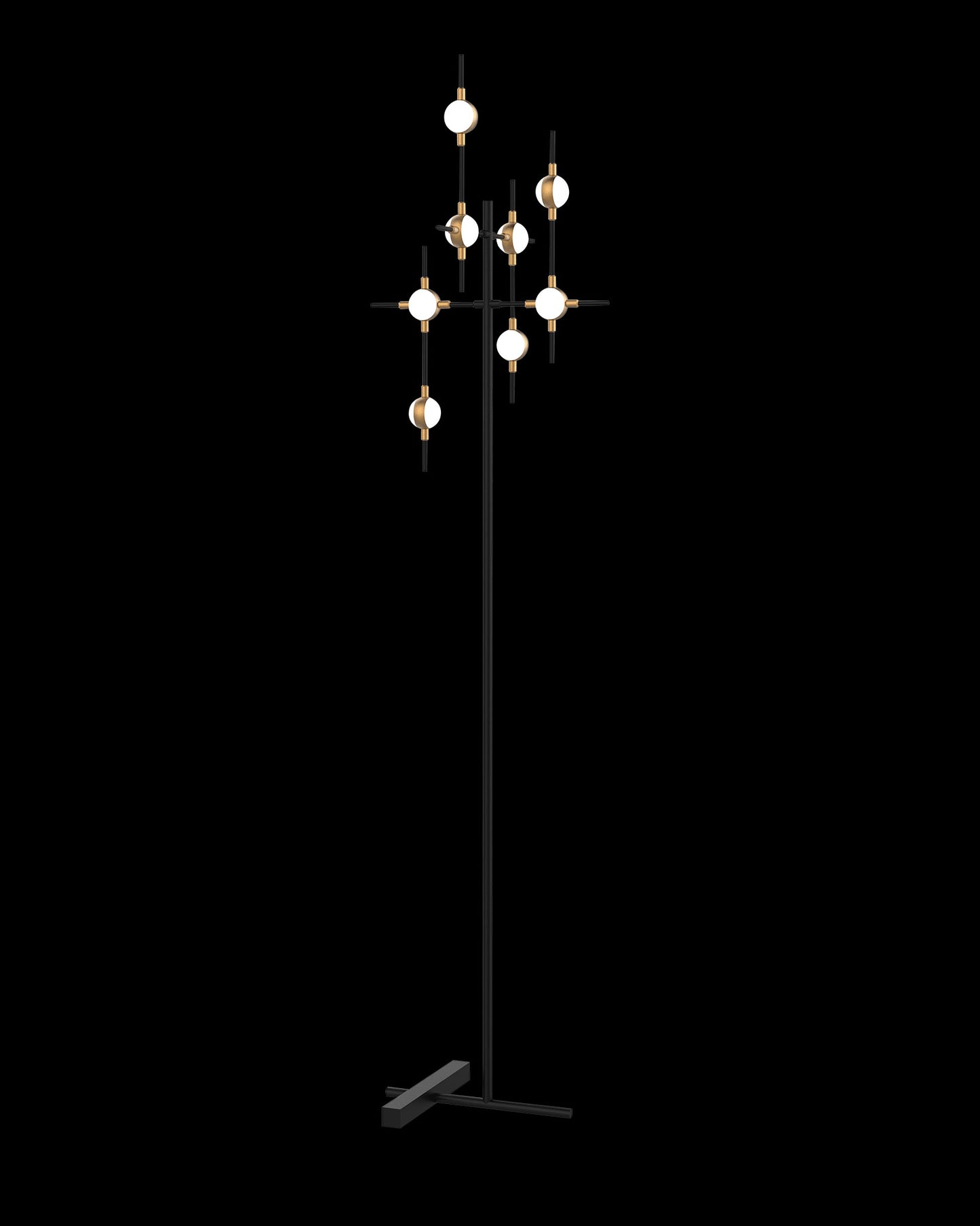 Molecular 8Lt Floor Lamp Black With Gold Model A molecular floor-lights Bedroom Lounge Kitchen Hallway ML18001067-8ABG illuminati light