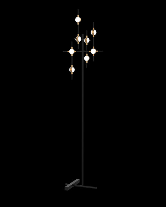 Molecular 8Lt Floor Lamp Black With Gold Model A molecular  floor-lights  Bedroom  Lounge  Kitchen  Hallway ML18001067-8ABG illuminati light