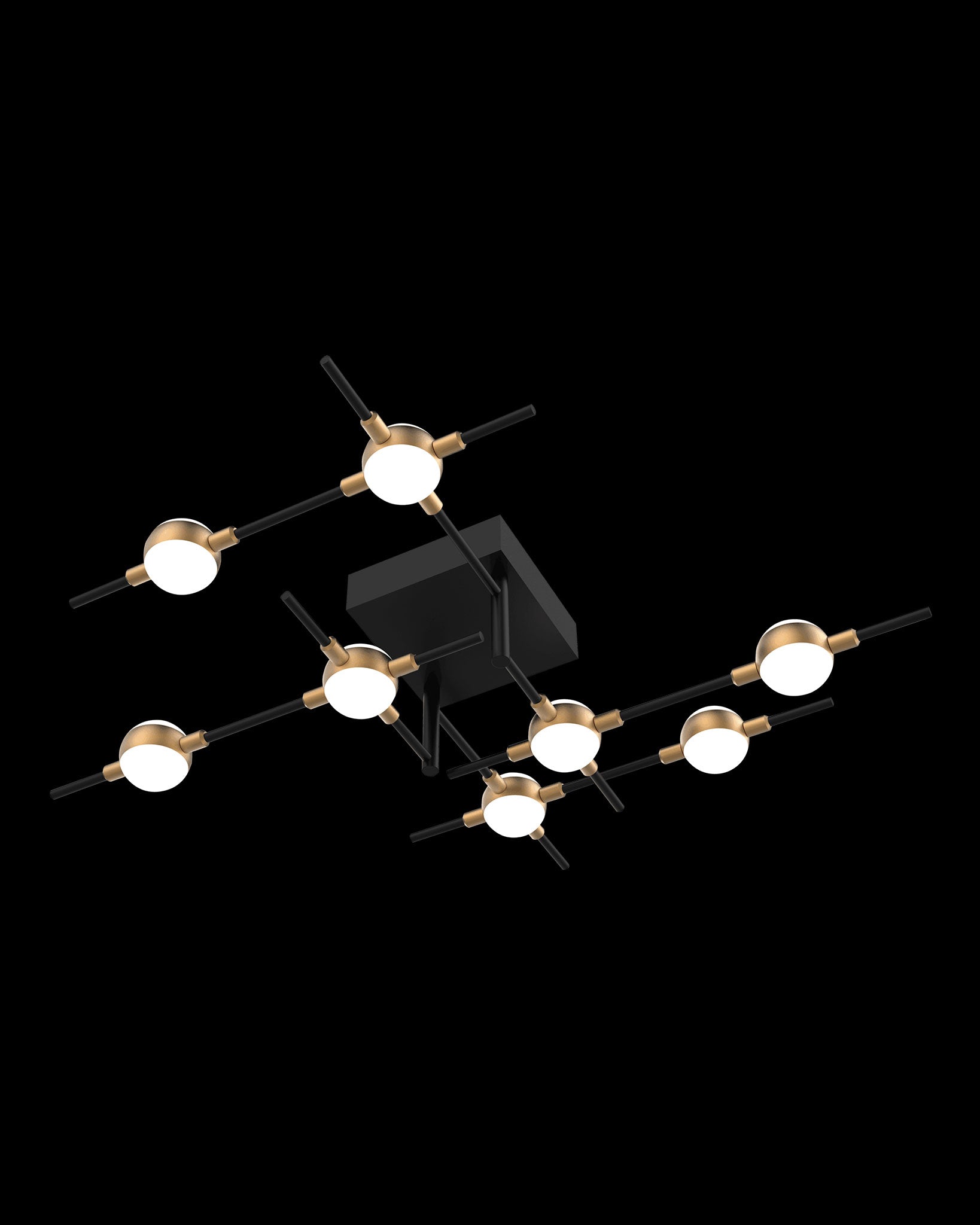 Molecular 8Lt Ceiling Black With Gold Model D molecular  ceiling-pendant-lights  Bedroom  Lounge  Kitchen  Hallway MX18001067-8DBG illuminati light