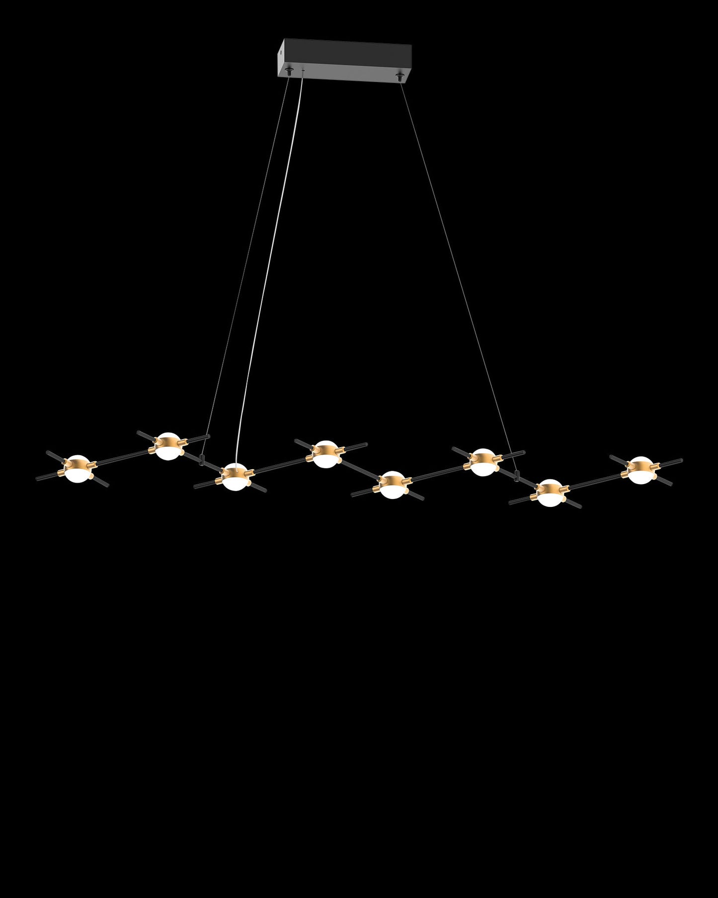 Molecular 8Lt Pendant Black With Gold Model D molecular ceiling-pendant-lights Bedroom Lounge Kitchen Hallway MD18001067-8DBG illuminati light