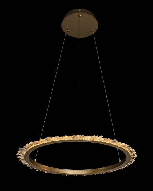 Quartz Halo Small Round Pendant 47.5cm Diam Satin Gold quartz-halo  ceiling-pendant-lights  Bedroom  Lounge  Kitchen  Hallway MD20020154-1ASG illuminati light