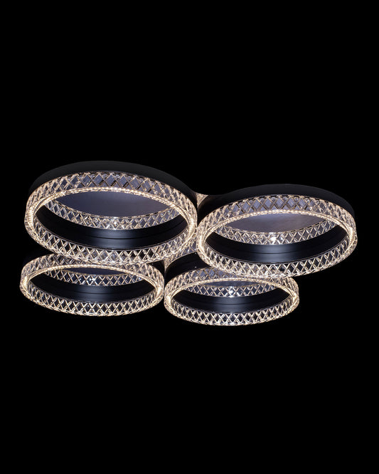 Santi 4Lt Flush Black santi  flush-ceiling-lights  Bedroom  Lounge  Kitchen  Hallway MX22020106-4ABLK illuminati light