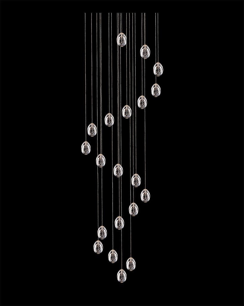 Terrene 20Lt Spiral Pendant Chrome 4 Meter Drop Dimmable terrene  ceiling-pendant-lights  staircase-lights  Bedroom  Lounge  Kitchen  Hallway MD13003023-20A CHR illuminati light