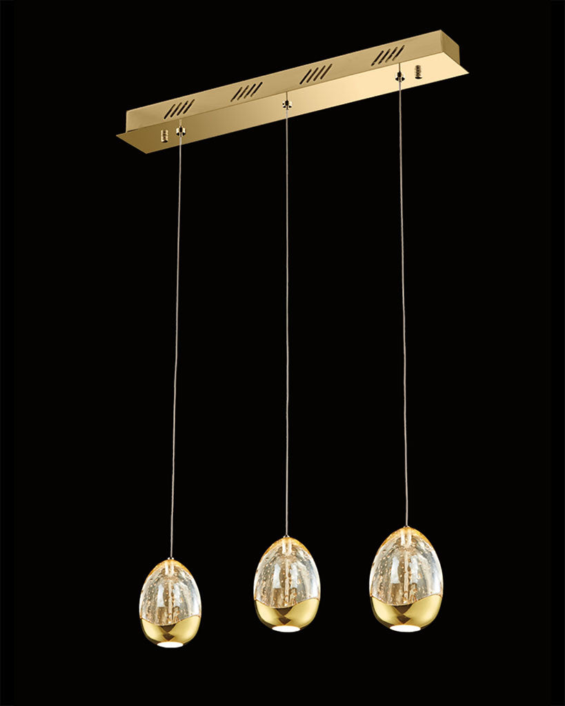 Terrene 3Lt Bar Pendant Gold Dimmable terrene  ceiling-pendant-lights  Bedroom  Lounge  Kitchen  Hallway MD13003023-3BGOLD illuminati light