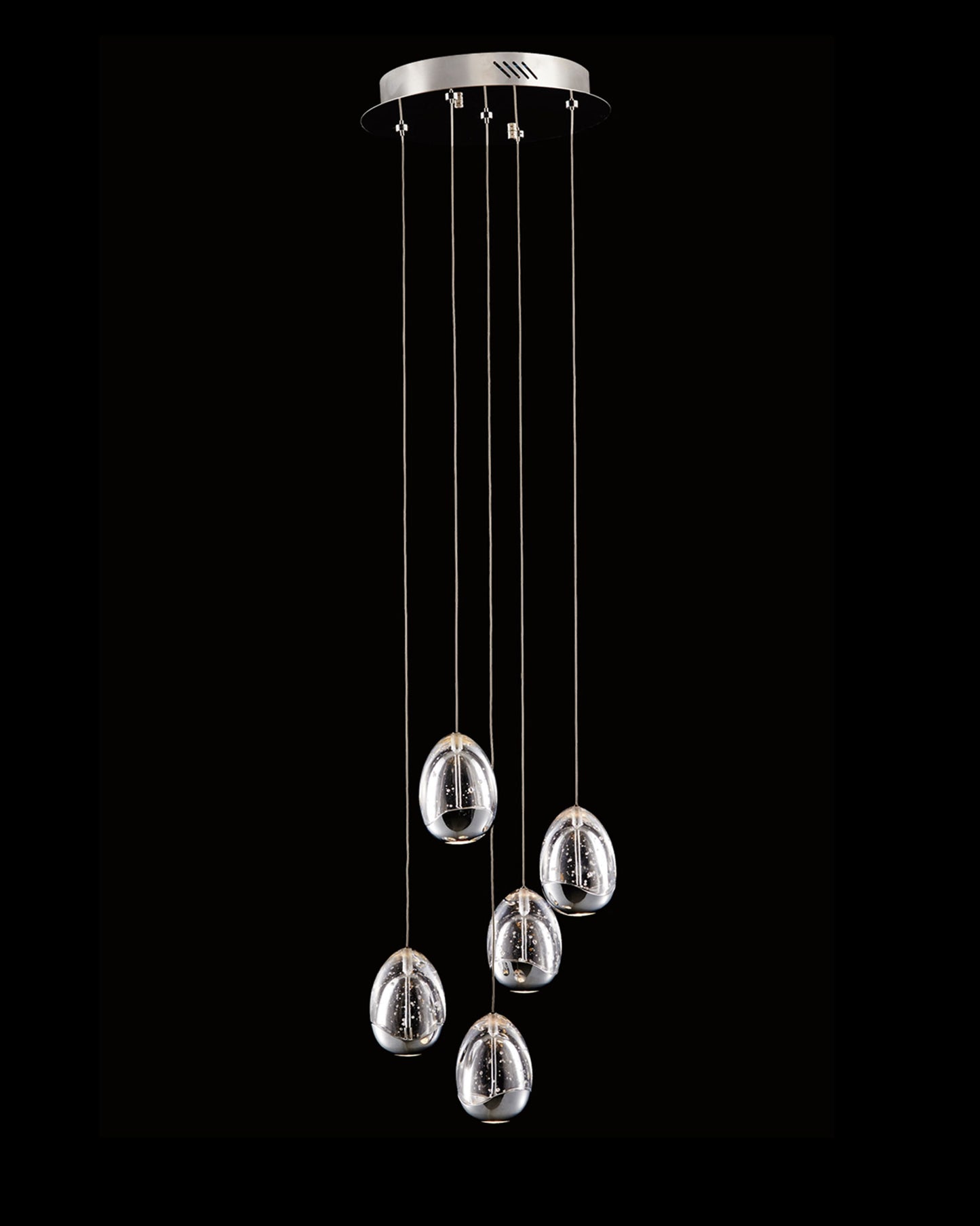 Terrene 5Lt Spiral Pendant Chrome Dimmable terrene ceiling-pendant-lights Bedroom Lounge Kitchen Hallway MD13003023-5ACHR illuminati light