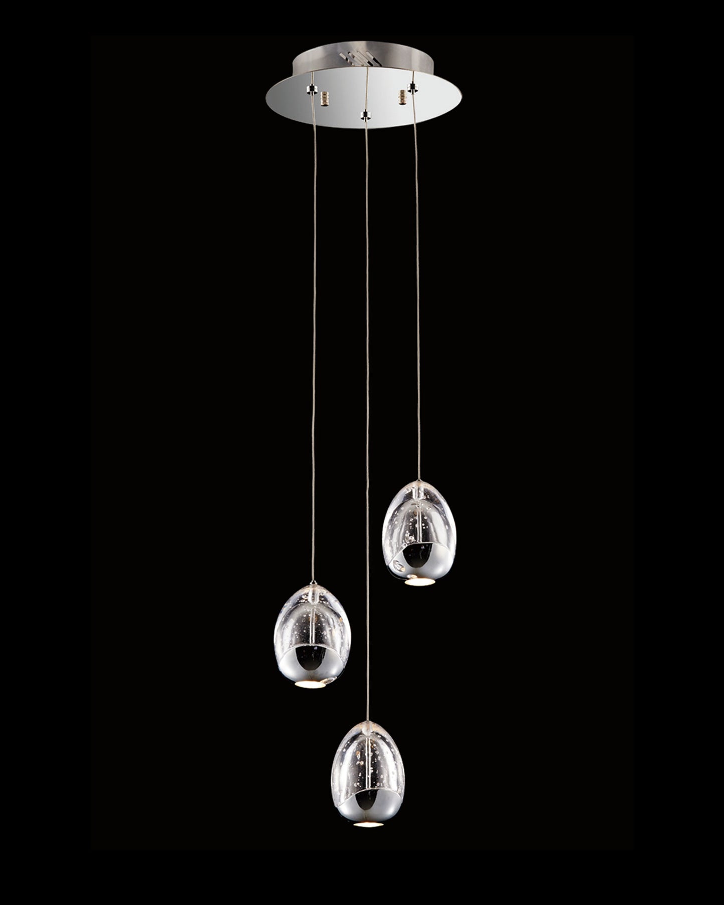 Terrene 3Lt Spiral Pendant Chrome Dimmable terrene ceiling-pendant-lights Bedroom Lounge Kitchen Hallway MD13003023-3ACHR illuminati light