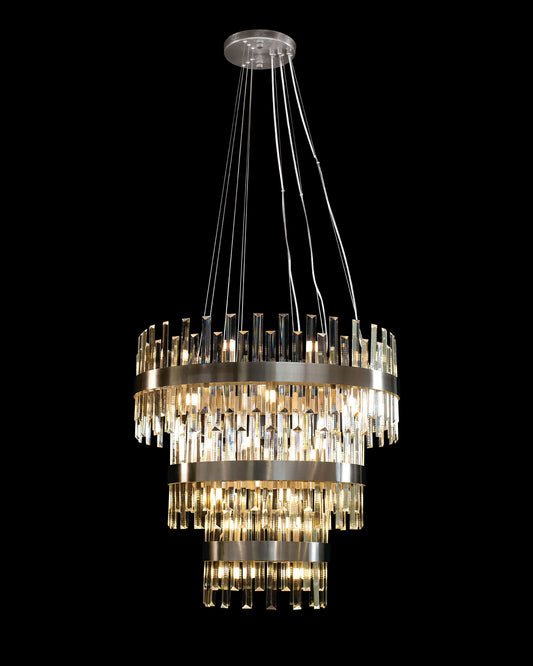 Zenna 3 Tiers pendant Satin Nickel Diam 75/55/35cm Illuminati Light