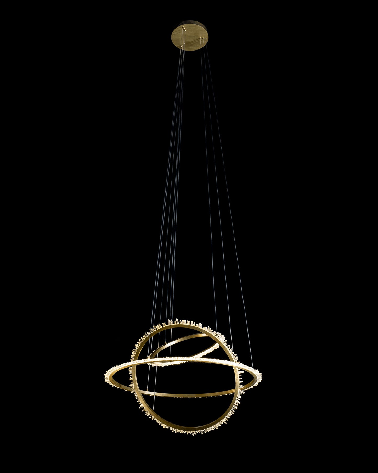 Quartz Halo Triple Ring Pendant Satin Gold quartz-halo ceiling-pendant-lights Bedroom Lounge Kitchen Hallway MD20020154-3ASG illuminati light