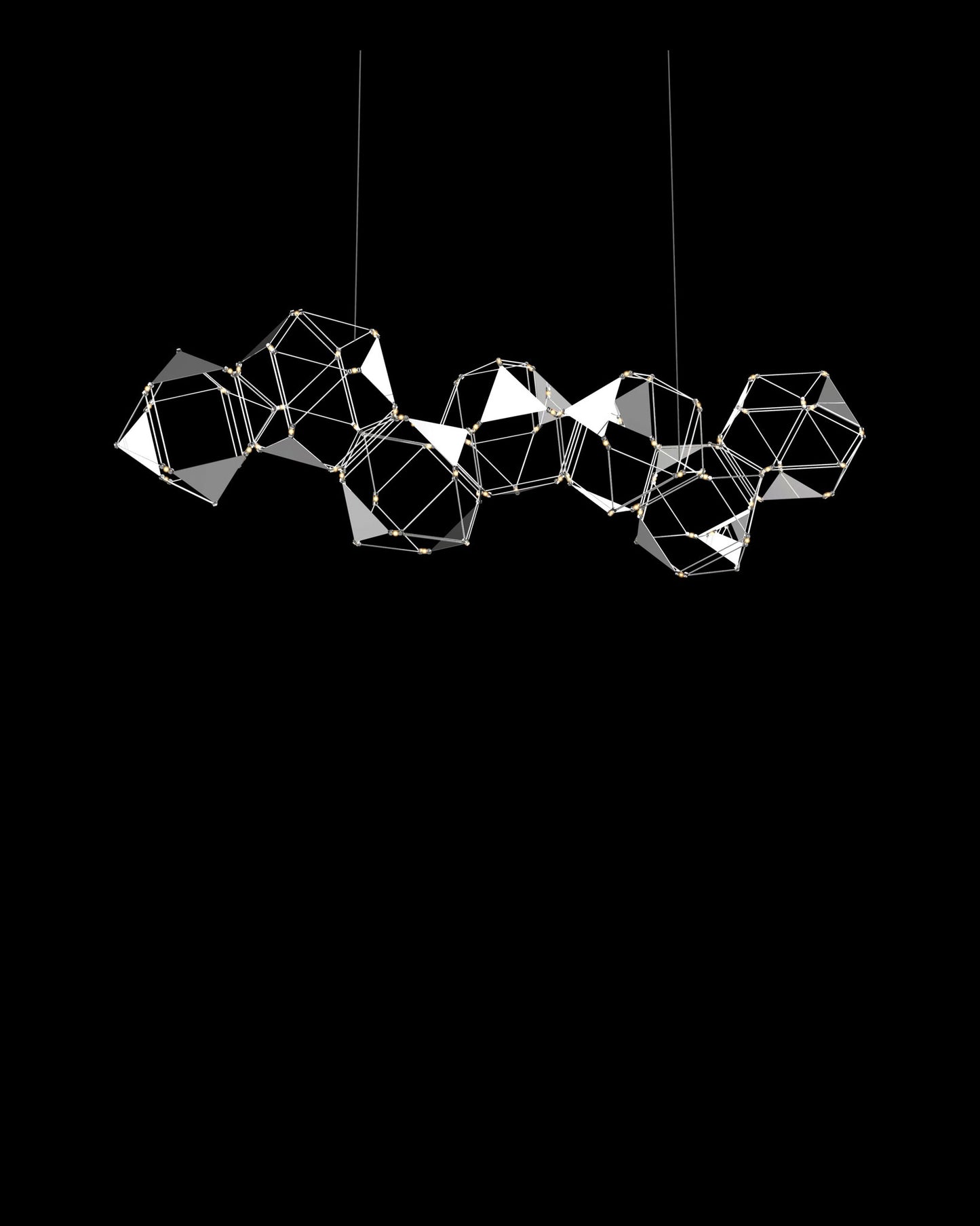 Lucciola Embellished 7 Prism Linear Pendant Stainless Steel lucciola-embellished ceiling-pendant-lights Bedroom Lounge Kitchen Hallway MD19001068-7ASS illuminati light