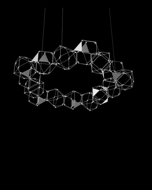 Lucciola Embellished 15 Prism Round Pendant Stainless Steel lucciola-embellished  ceiling-pendant-lights  Bedroom  Lounge  Kitchen  Hallway MD19001068-15GSS illuminati light