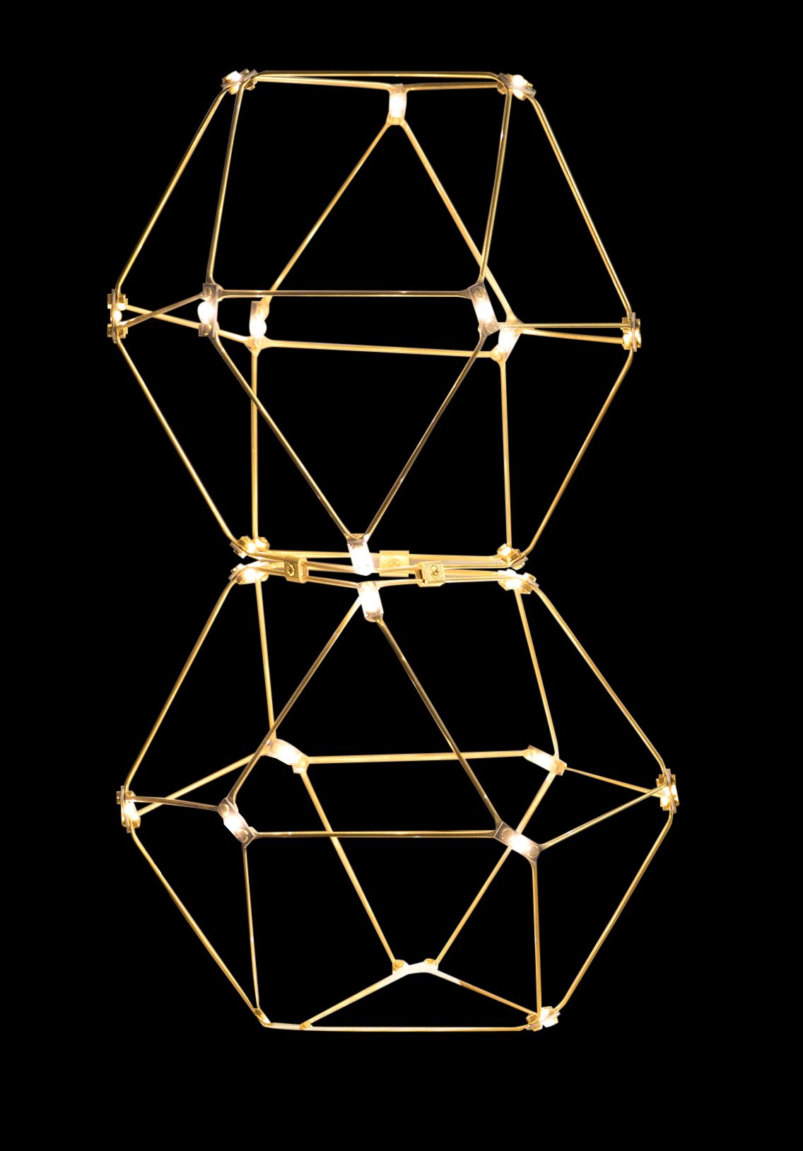 Lucciola Double Prism Table Lamp Brass lucciola table-lights Bedroom Lounge Kitchen Hallway MT18001068-2ABRS illuminati light