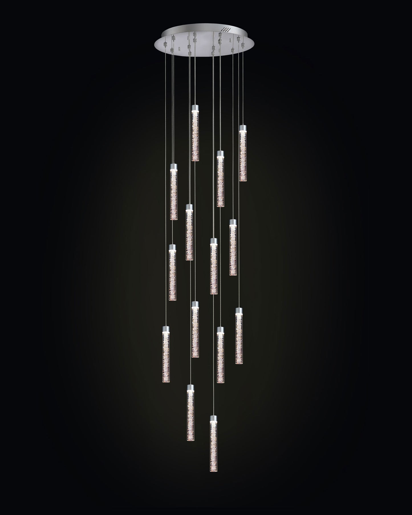 Crackle 14 LT Round Pendant Chrome Illuminati Light