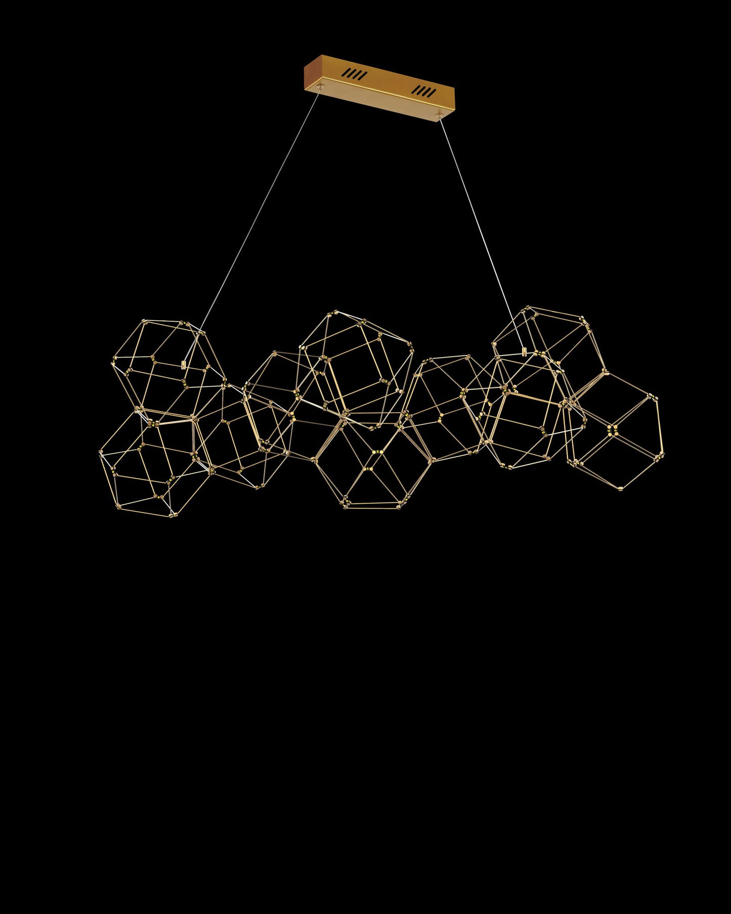 Lucciola 10 Prism Linear Pendant Brass lucciola ceiling-pendant-lights Bedroom Lounge Kitchen Hallway MD18001068-10ABRS illuminati light