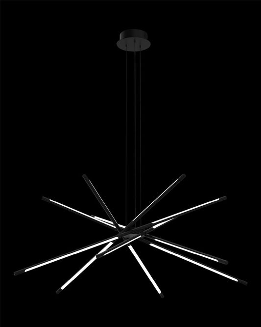 Tubular 12Lt Pendant Matt Black Model B Illuminati Light