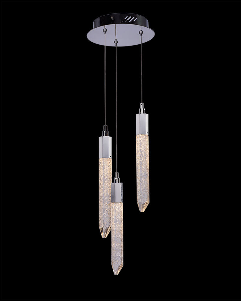 Shard 3Lt Round Pendant Chrome shard ceiling-pendant-lights Bedroom Lounge Kitchen Hallway MD17003025-3BCHR illuminati light