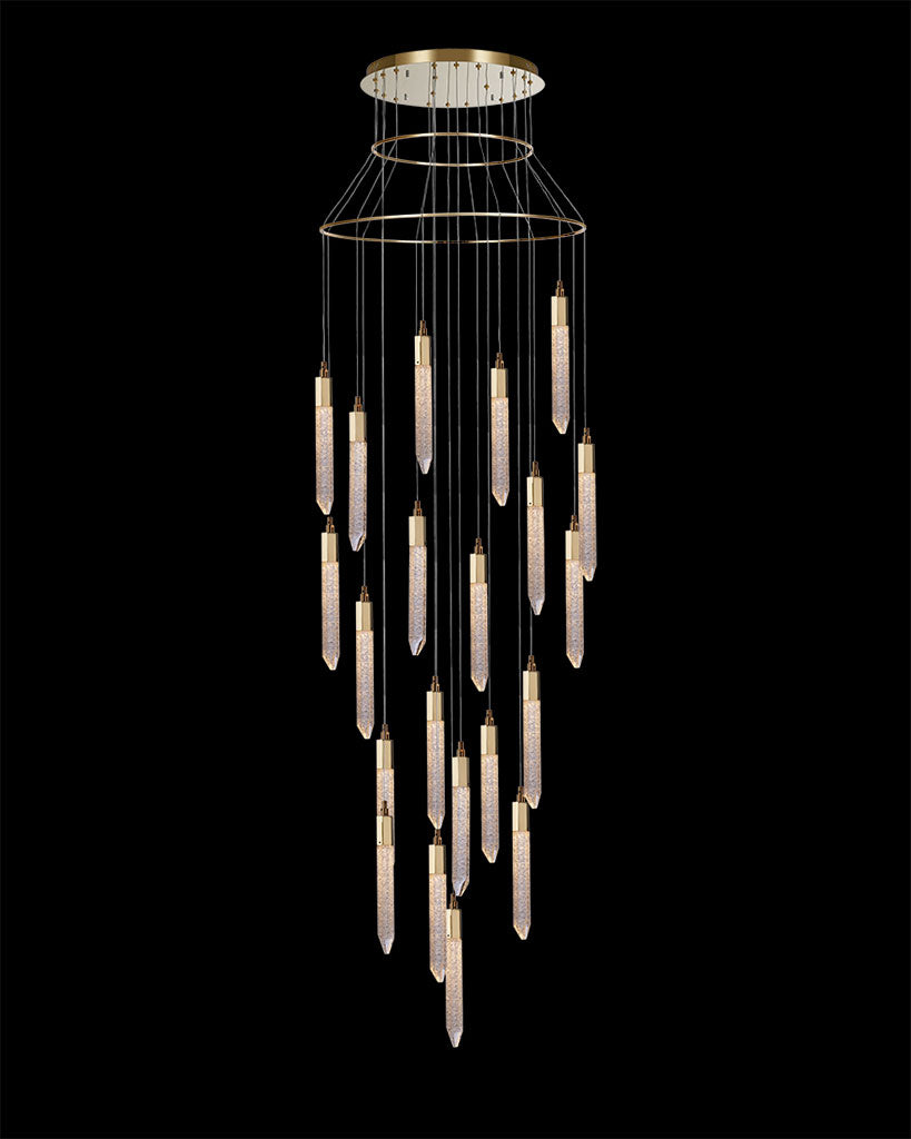 Shard 21 Lt Round Pendant Gold shard ceiling-pendant-lights staircase-lights Bedroom Lounge Kitchen Hallway MD17003025-21A GOL illuminati light