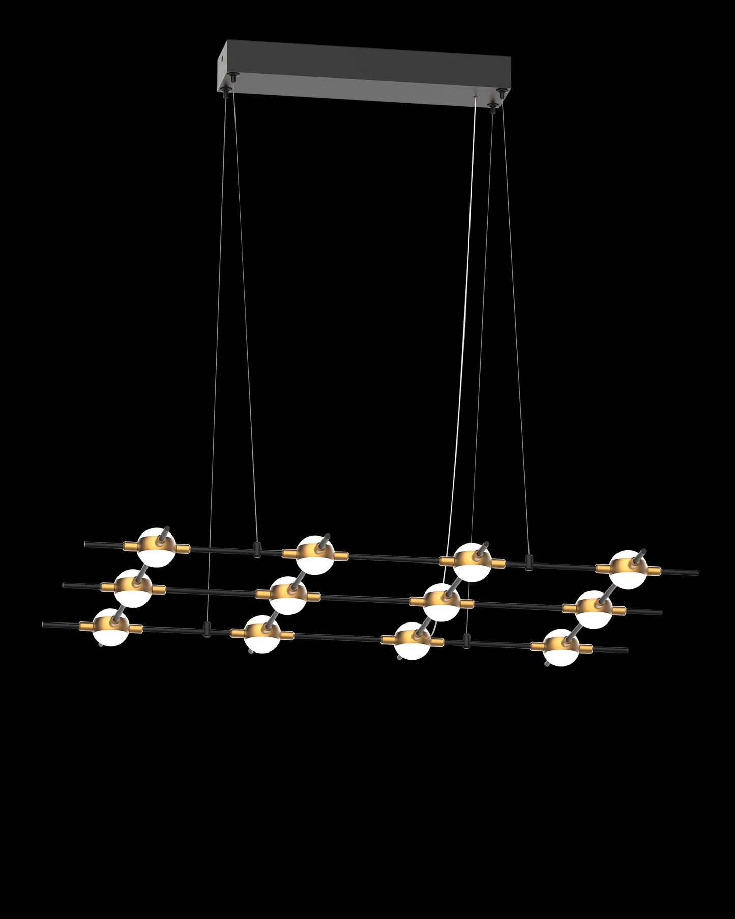 Molecular 12Lt Pendant Black With Gold Model N Illuminati Light