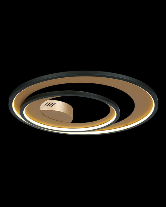 Saturn Double Ring Flush Black with Gold saturn  flush-ceiling-lights  Bedroom  Lounge  Kitchen  Hallway MX19030002-2ABG illuminati light