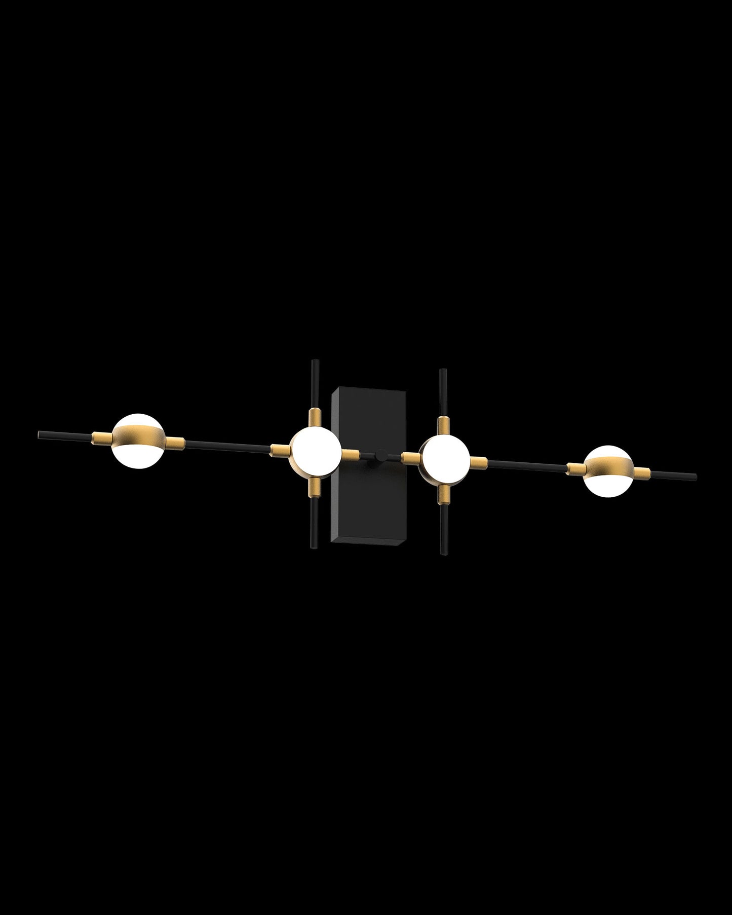 Molecular 4Lt Wall Black With Gold Model C molecular wall-lights Bedroom Lounge Kitchen Hallway MB18001067-4CBG illuminati light