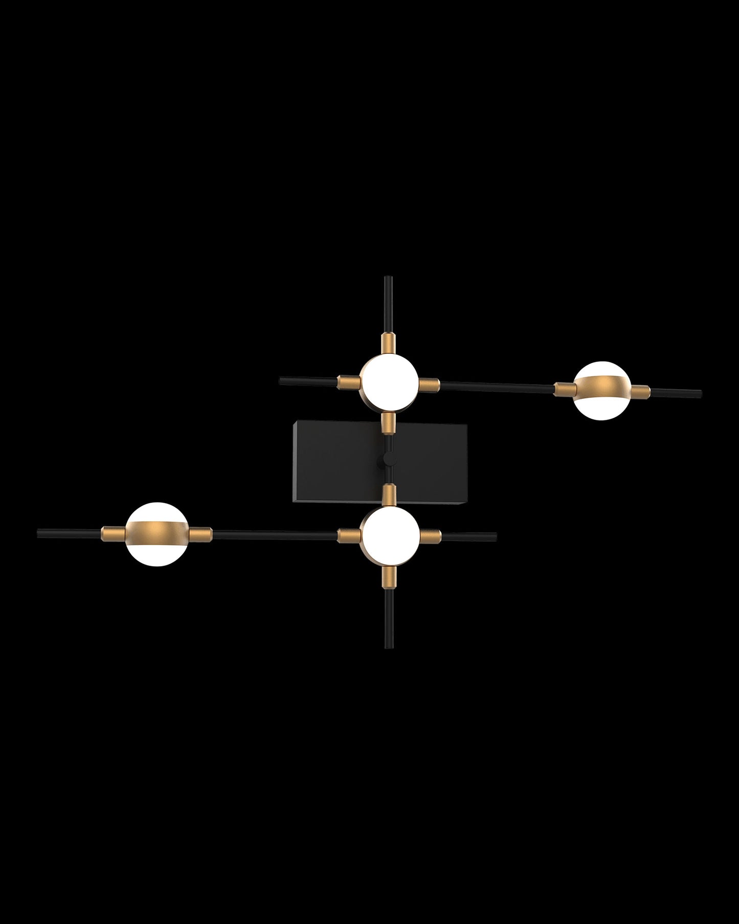 Molecular 4Lt Wall Black With Gold Model A molecular wall-lights Bedroom Lounge Kitchen Hallway MB18001067-4ABG illuminati light