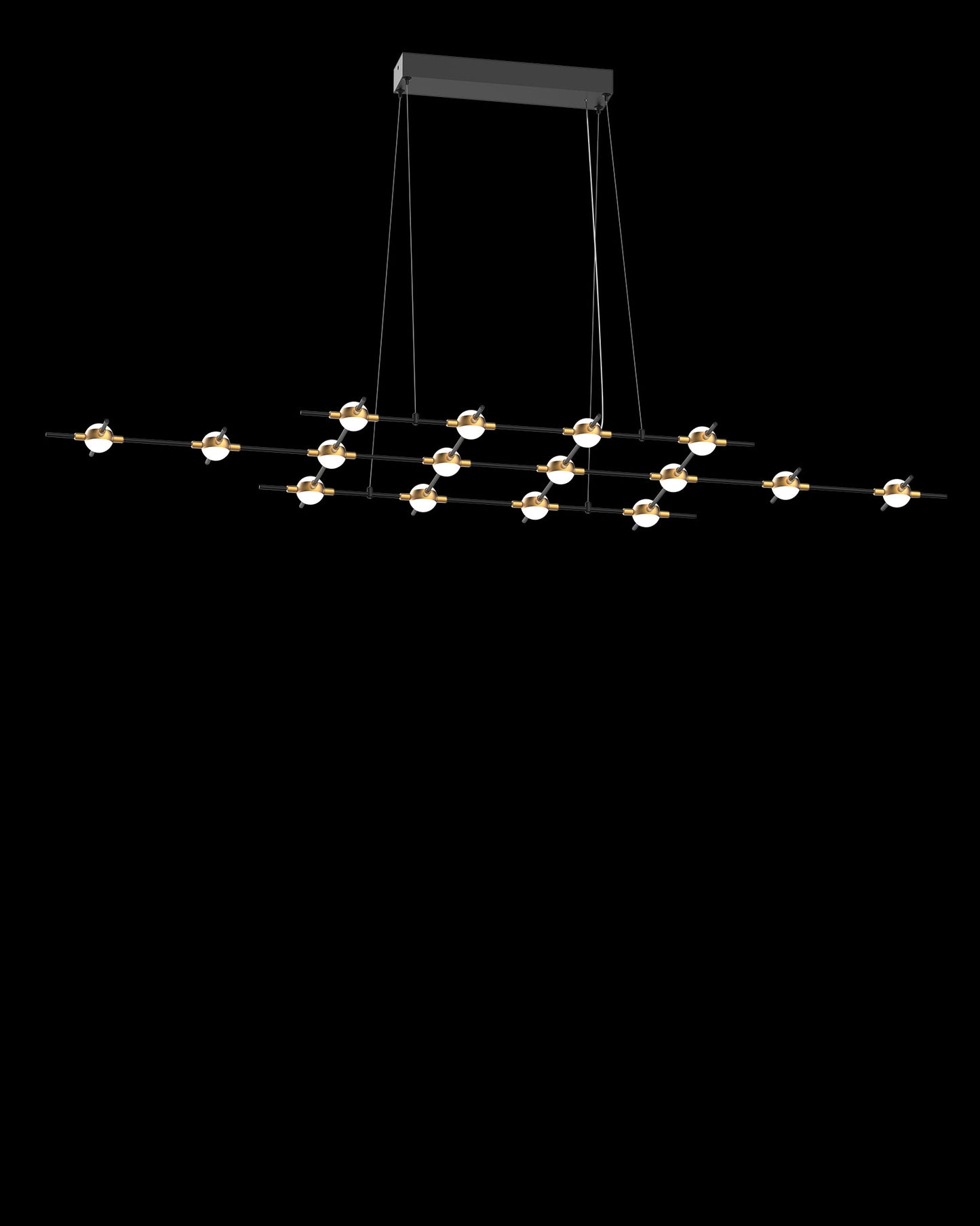 Molecular 16Lt Pendant Black With Gold Model G molecular ceiling-pendant-lights Bedroom Lounge Kitchen Hallway MD18001067-16GBG illuminati light
