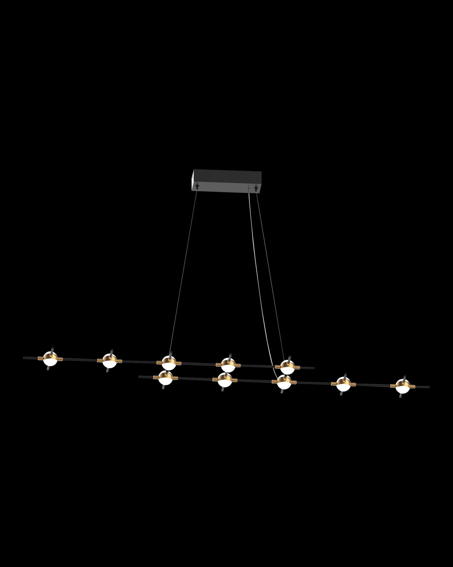 Molecular 10Lt Pendant Black With Gold Model D molecular ceiling-pendant-lights Bedroom Lounge Kitchen Hallway MD18001067-10DBG illuminati light