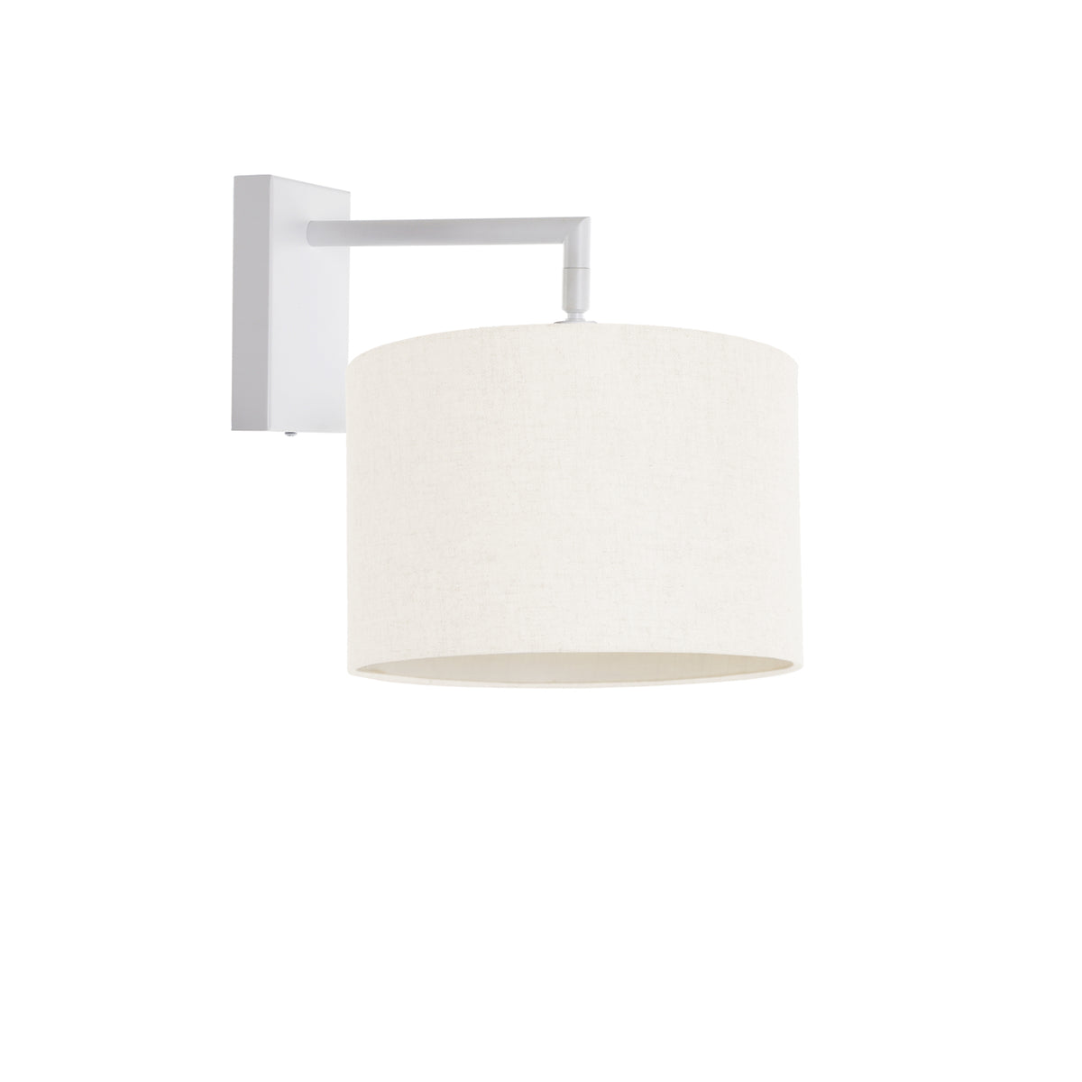 Kensington Wall Light - White frame - Off White Fabric - 250mm