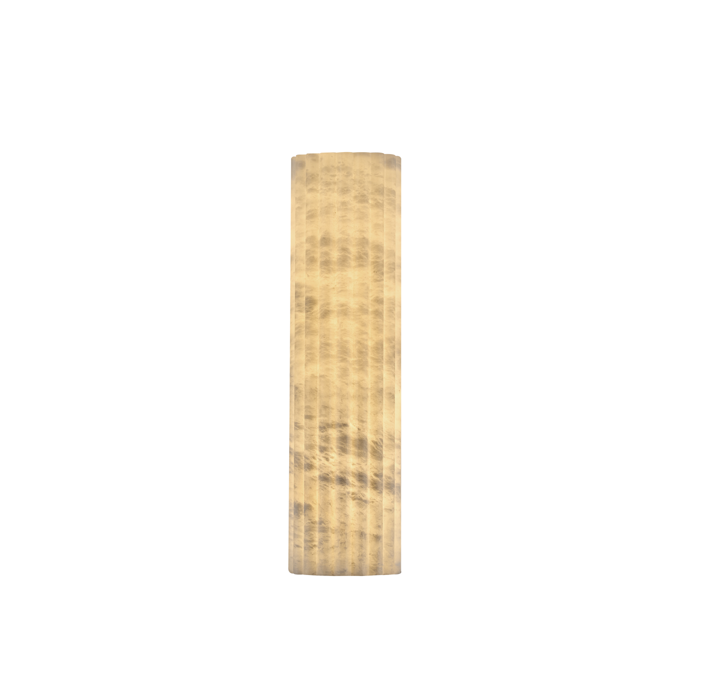 Alabaster Ribbed Wall Light H30cm Antique Brass