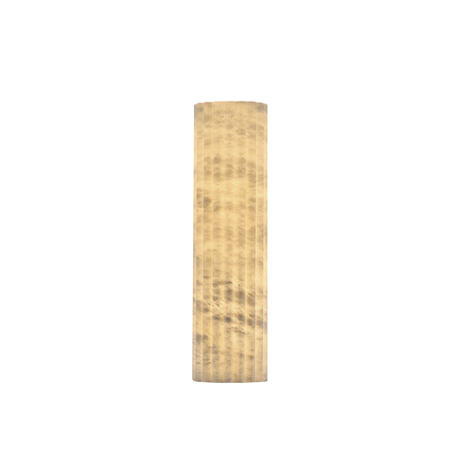 Alabaster Ribbed Wall Light H30cm Antique Brass