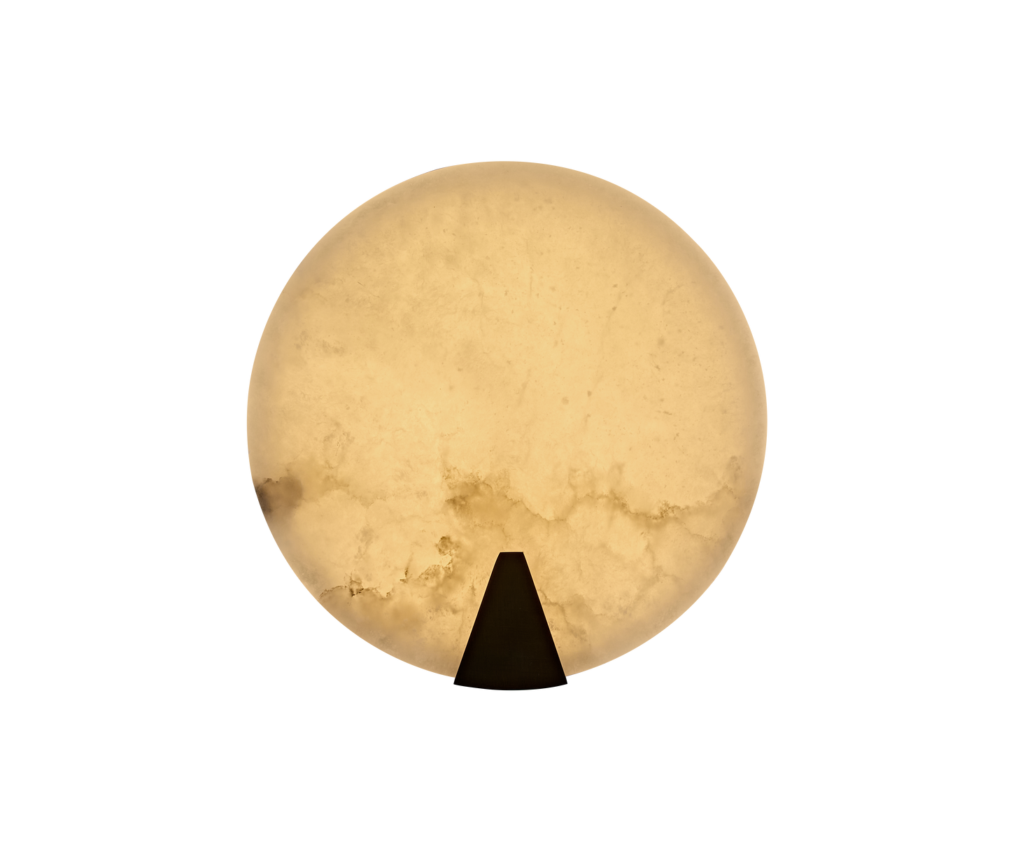 Alabaster Round Wall Light Antique Brass