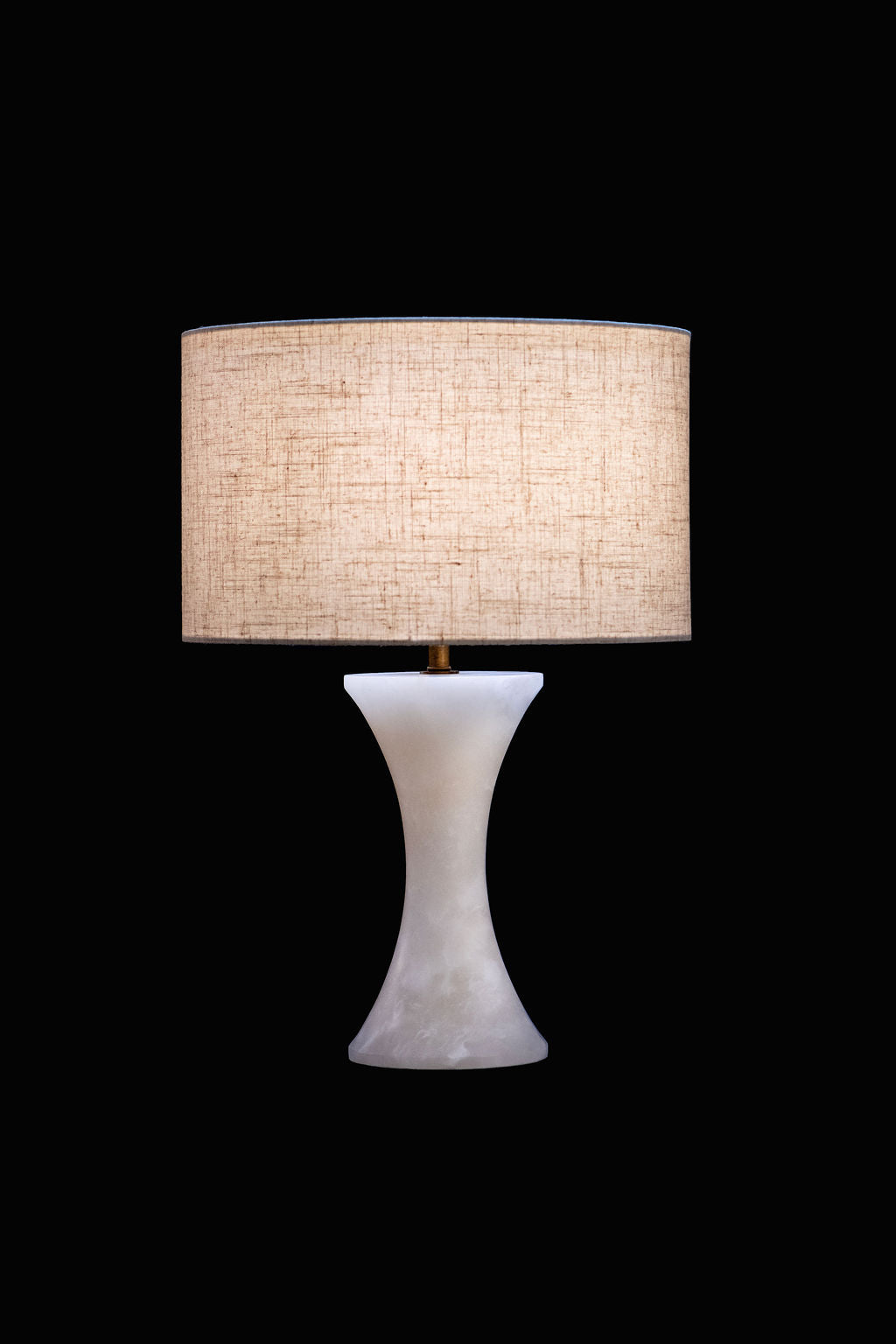 Alabaster Concave Table Lamp Antique Brass