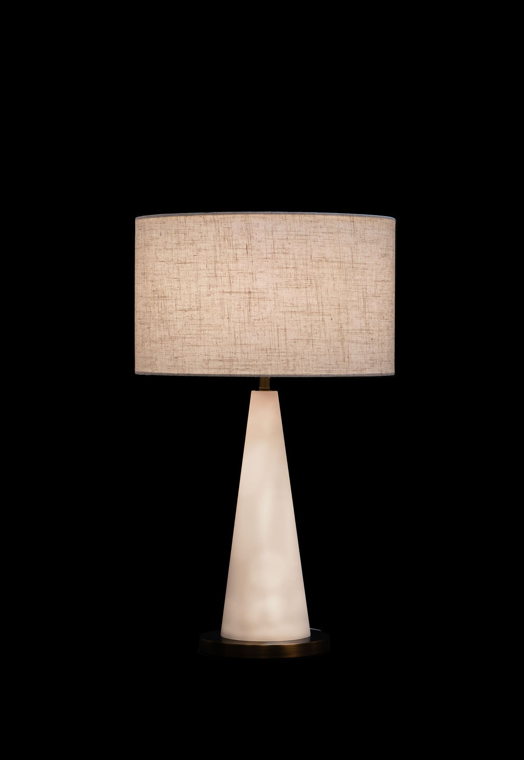 Alabaster Conical Table Lamp Antique Brass