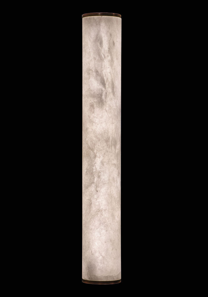 Alabaster Tube Wall Light H40cm Antique Brass