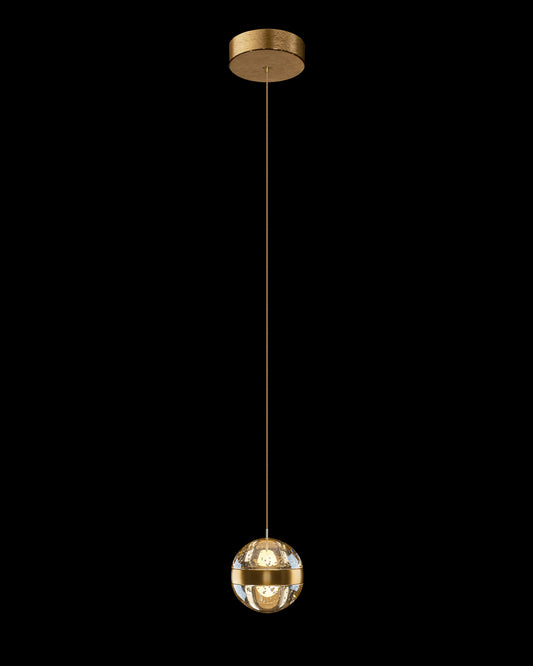 Frizzante Single Pendant Satin Gold Champagne Glass Non Dim Illuminati Light