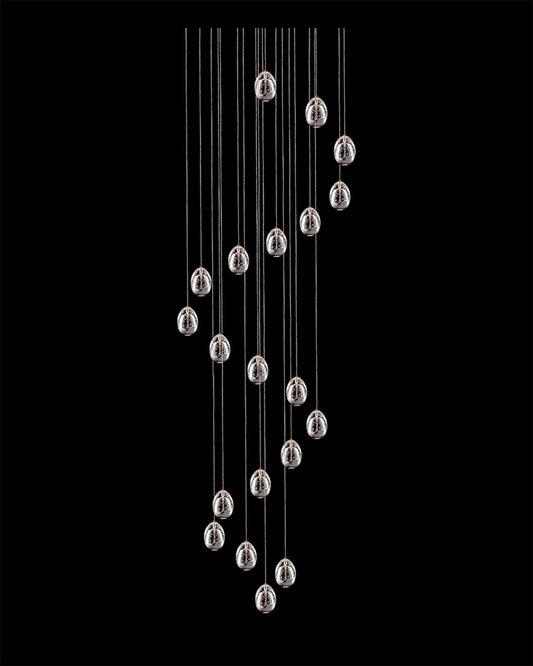 Terrene 20Lt Spiral Pendant Chrome 4 Meter Drop Dimmable Illuminati Light