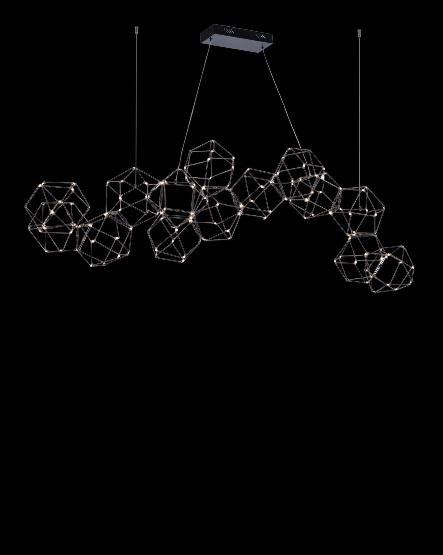 Lucciola 14 Prism Linear Pendant Black Illuminati Light