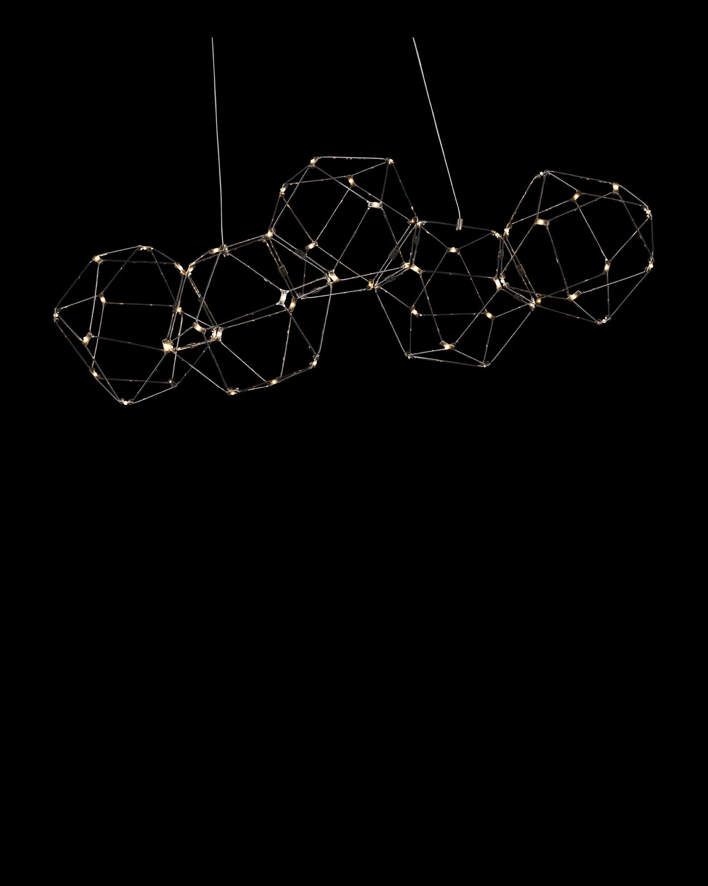 Lucciola 5 Prism Linear Pendant Black Illuminati Light