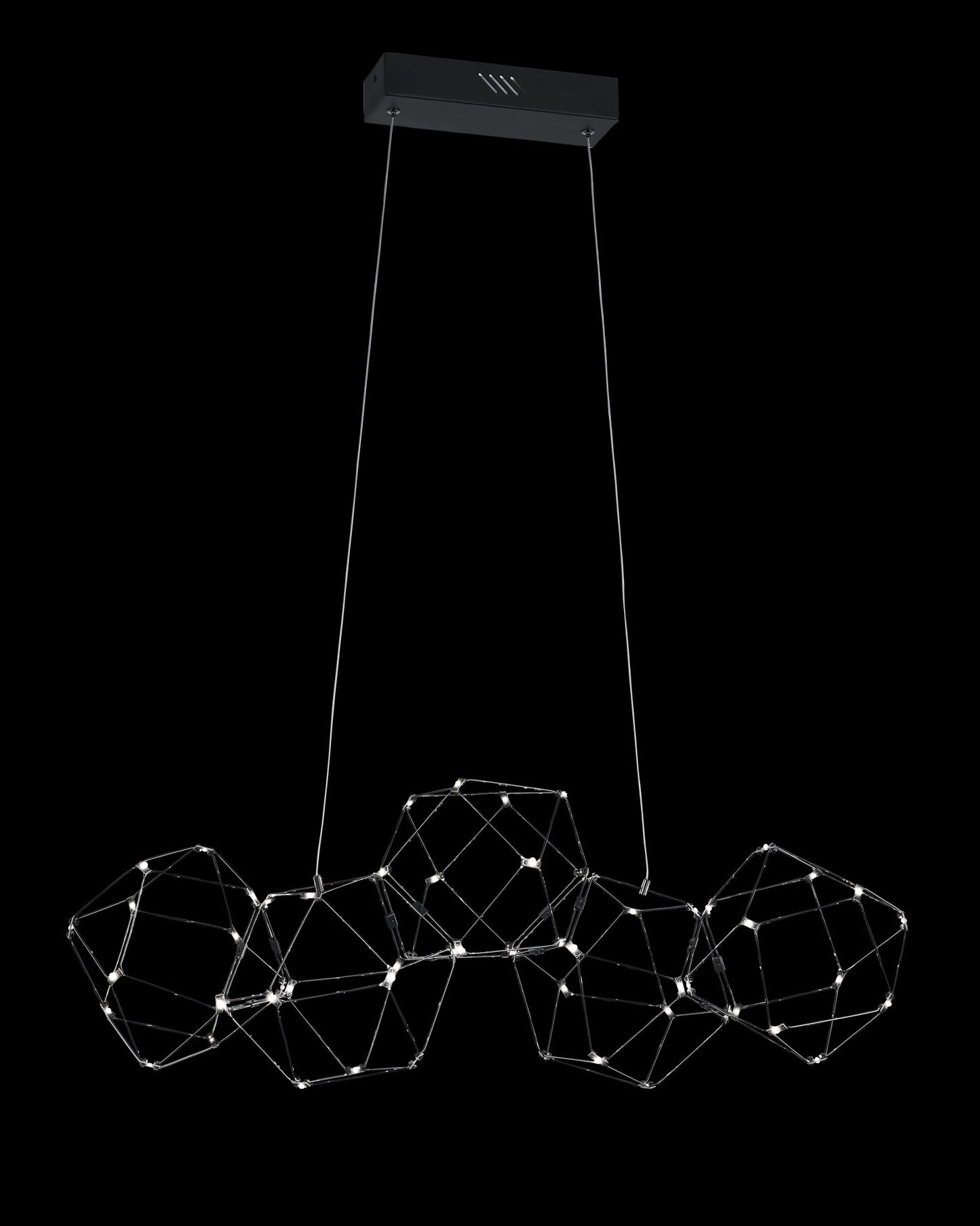 Lucciola 5 Prism Linear Pendant Black Illuminati Light