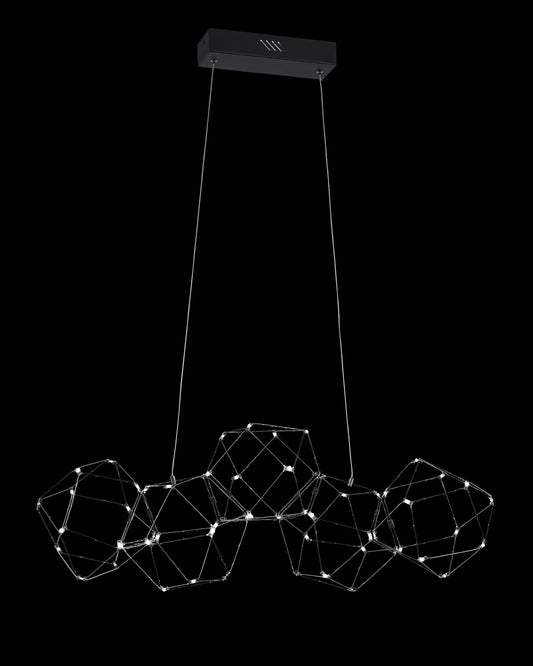 Lucciola 5 Prism Linear Pendant Black Illuminati Light