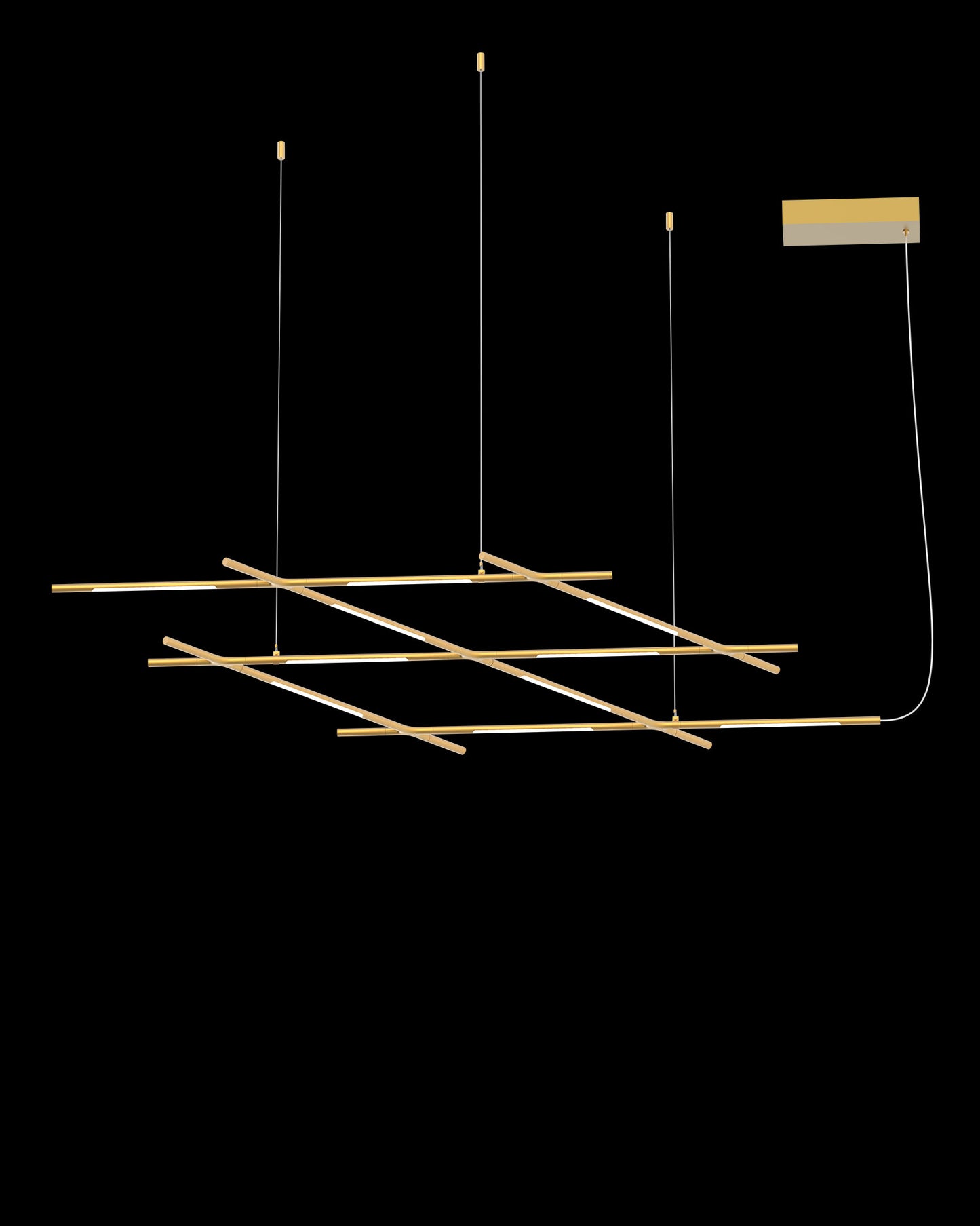 Tubular 10Lt Pendant Satin Gold Model B tubular ceiling-pendant-lights Bedroom Lounge Kitchen Hallway MD18001070-10BGOL illuminati light