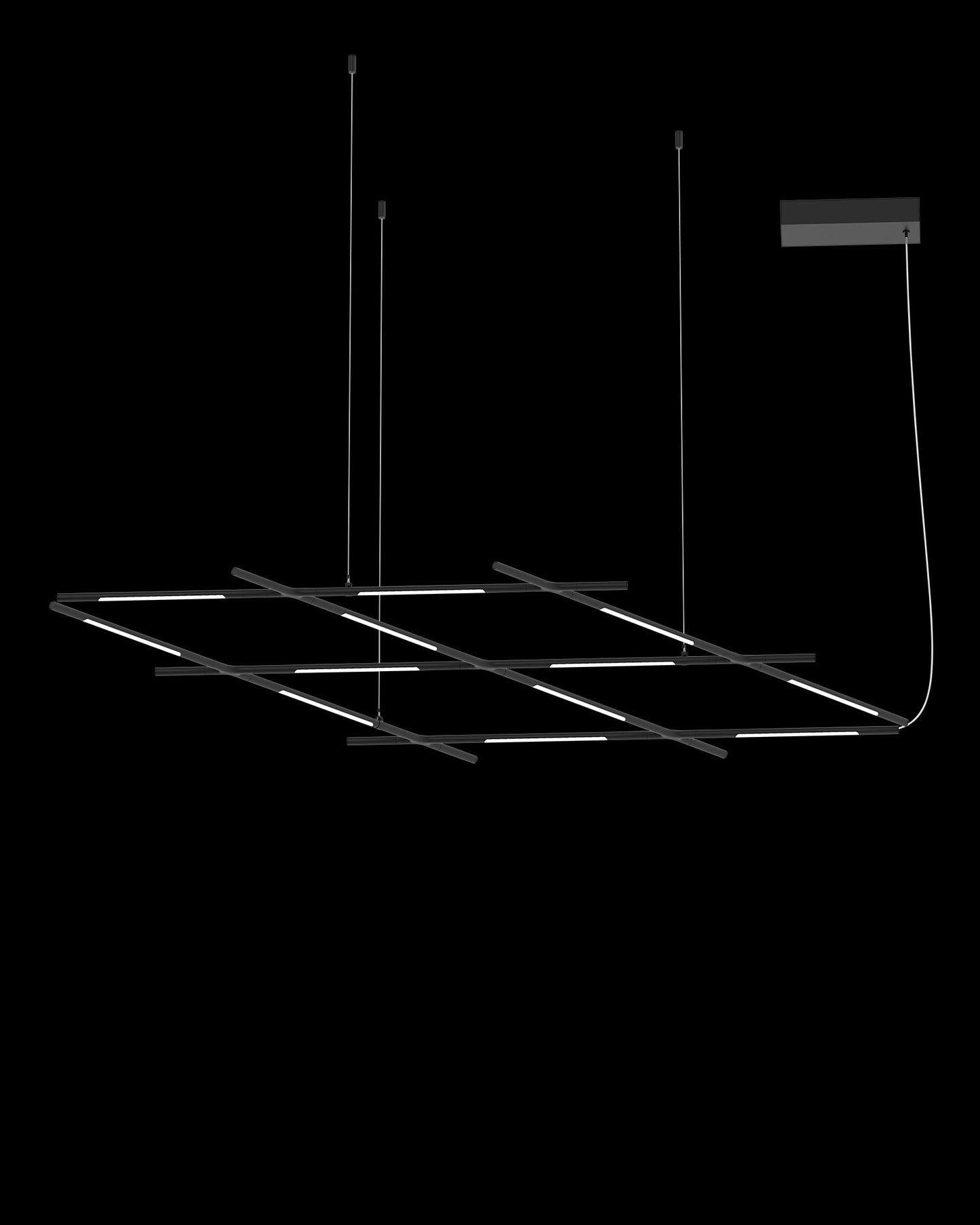 Tubular 12Lt Pendant Matt Black Model F tubular ceiling-pendant-lights Bedroom Lounge Kitchen Hallway MD18001070-12FBLK illuminati light