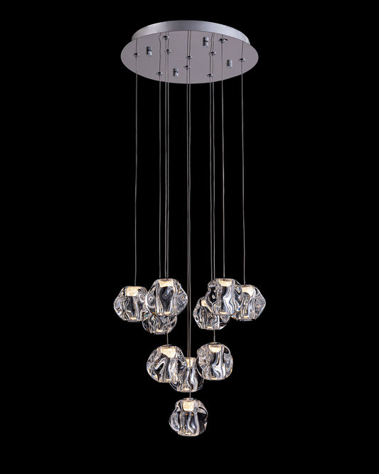 Ciottolo 10LT Round Pendant Chrome Illuminati Light