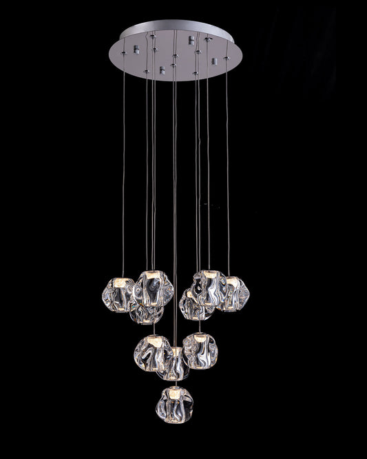 Ciottolo 10LT Round Pendant Chrome Illuminati Light