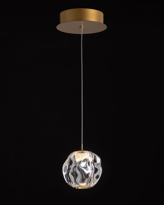 Ciottolo Single Pendant Satin gold Illuminati Light