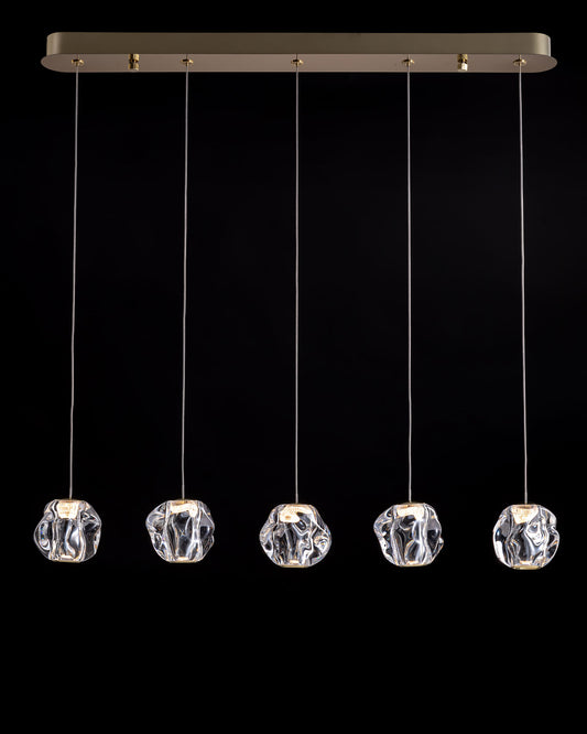 Ciottolo 5LT Bar Pendant Satin Gold Illuminati Light