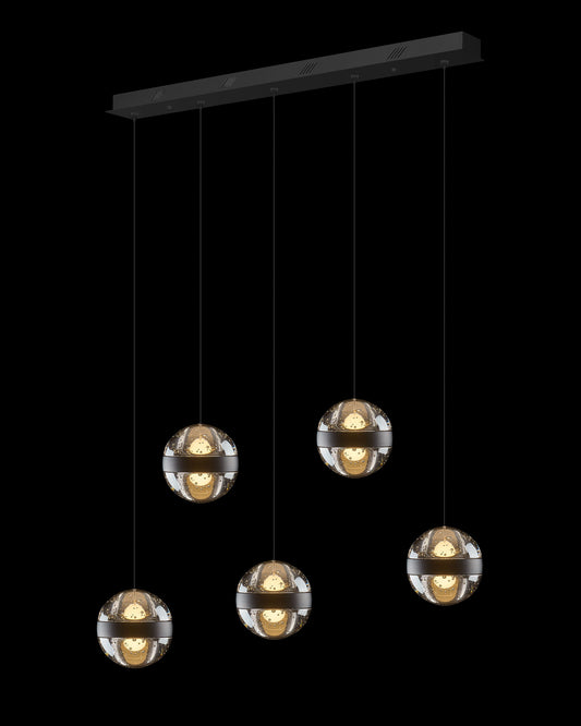 Frizzante 5Lt Bar Pendant Matt Black Smoke Glass Illuminati Light